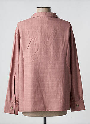 Blouse poignets boutonnés avec fente manches longues rose PAN femme