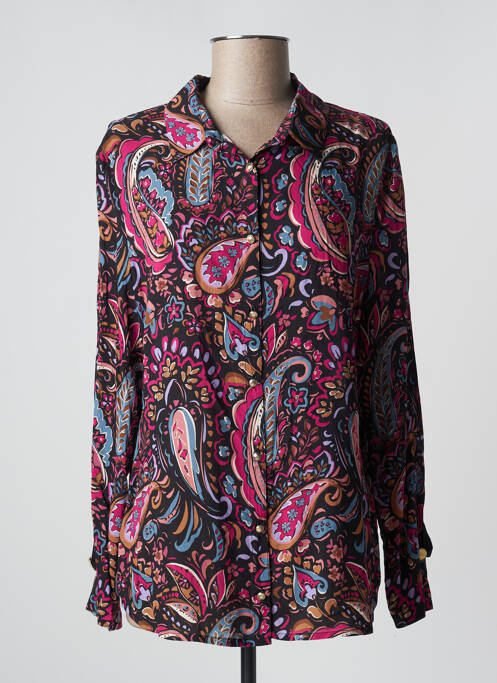 Chemisier coupe cintrée manches longues noir PAUSE CAFE femme