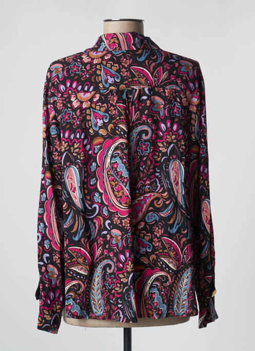 Chemisier coupe cintrée manches longues noir PAUSE CAFE femme