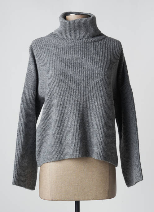 Pull col roulé gris PAN pour femme