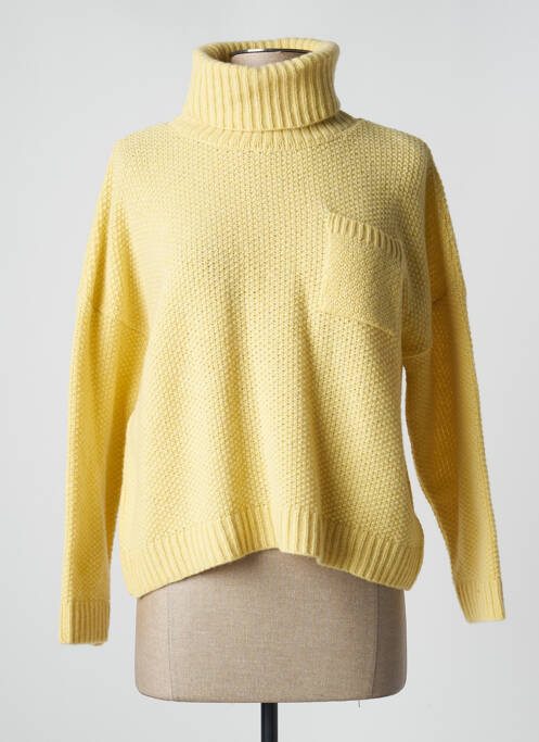 Pull col roulé jaune PAN pour femme