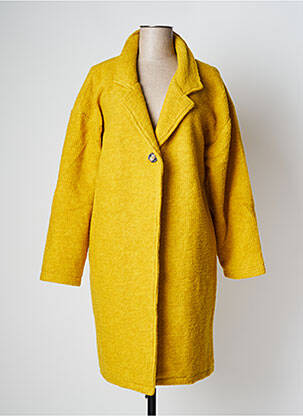 Manteau long coupe droite sans capuche jaune PAN femme