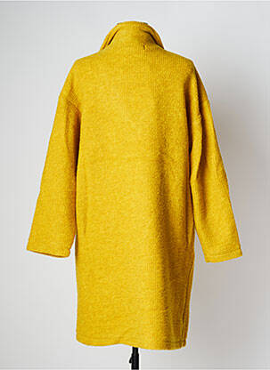 Manteau long coupe droite sans capuche jaune PAN femme