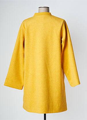 Manteau long coupe droite sans capuche jaune PAN femme