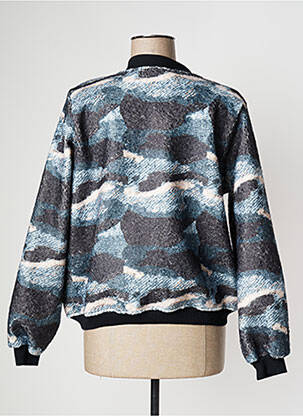 Blouson col v bleu PAN femme