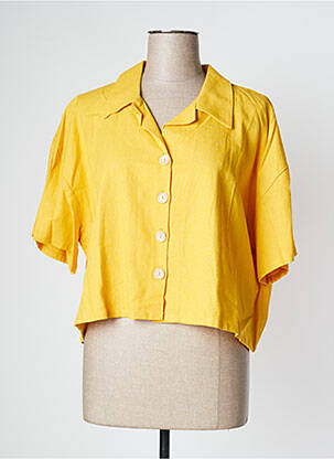 Chemisier manches courtes manches courtes jaune PAN femme