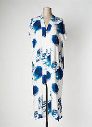 Robe longue imprimé fantaisie manches courtes blanc PAN femme