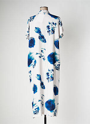 Robe longue tissage popeline manches courtes blanc PAN femme