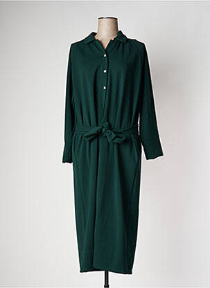 Robe longue manches longues manches longues vert PAN femme