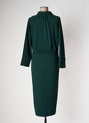 Robe longue manches longues manches longues vert PAN femme
