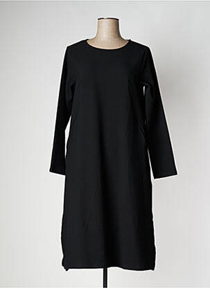 Robe mi-longue manches longues manches longues noir PAN femme