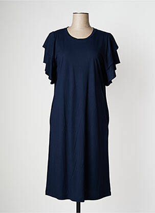 Robe mi-longue manches courtes manches courtes bleu PAN femme