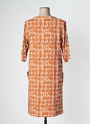 Robe mi-longue coupe fluide manches 3/4 orange PAN femme