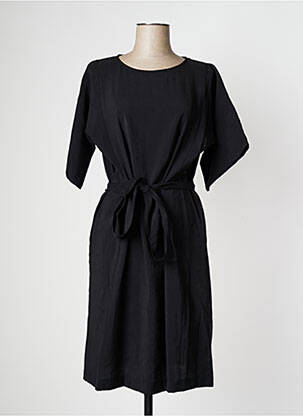 Robe mi-longue manches courtes manches courtes noir PAN femme