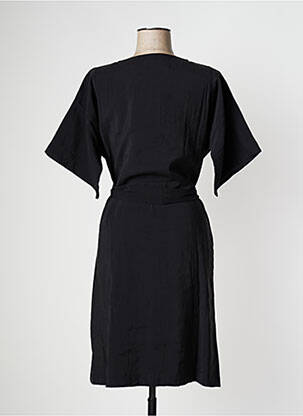 Robe mi-longue manches courtes manches courtes noir PAN femme