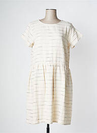 Robe mi-longue manches courtes manches courtes beige PAN femme