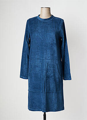 Robe mi-longue manches longues manches longues bleu PAN femme