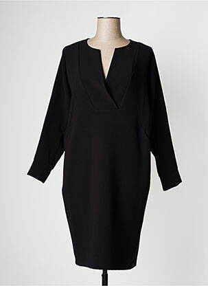 Robe mi-longue manches longues manches longues noir PAN femme
