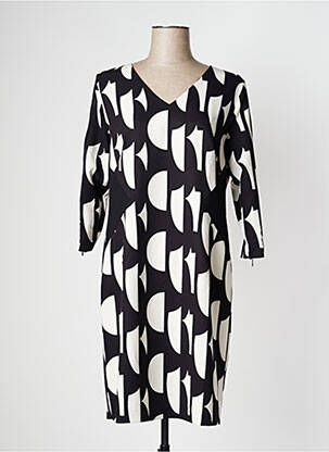Robe mi-longue manches 3/4 manches 3/4 noir PAUSE CAFE femme