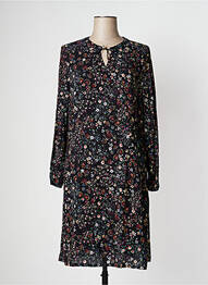 Robe mi-longue coupe fluide manches longues noir PAUSE CAFE femme