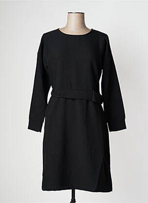 Robe mi-longue manches longues manches longues noir PAN femme