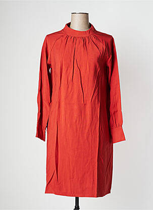 Robe mi-longue manches longues manches longues orange PAN femme