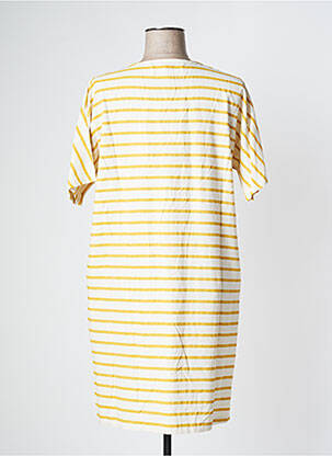 Robe mi-longue manches courtes manches courtes jaune PAN femme