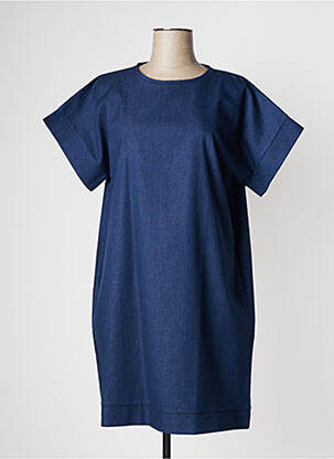 Robe mi-longue manches courtes manches courtes bleu PAN femme