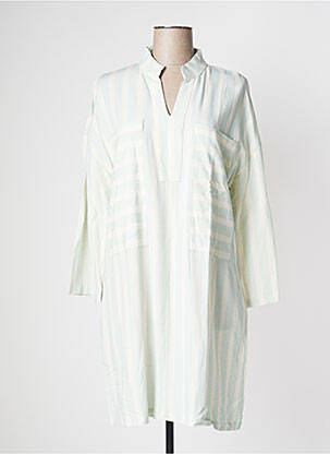 Robe mi-longue coupe fluide manches longues beige PAN femme