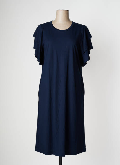 Robe mi-longue manches courtes manches courtes bleu PAN femme