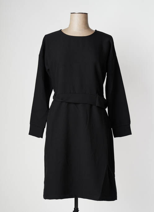 Robe mi-longue manches longues manches longues noir PAN femme