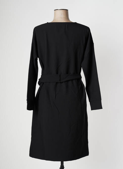 Robe mi-longue manches longues manches longues noir PAN femme