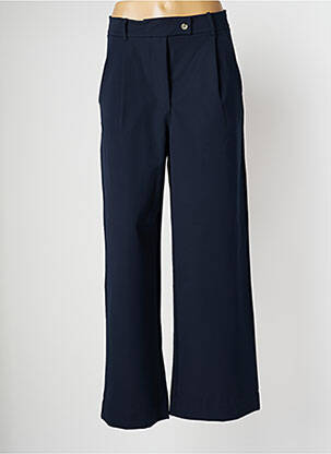 Pantalon droit tissage popeline taille normale bleu PAN femme
