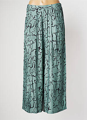 Pantalon large tissage popeline taille normale vert PAN femme