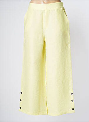 Pantalon large tissage popeline taille normale jaune PAN femme