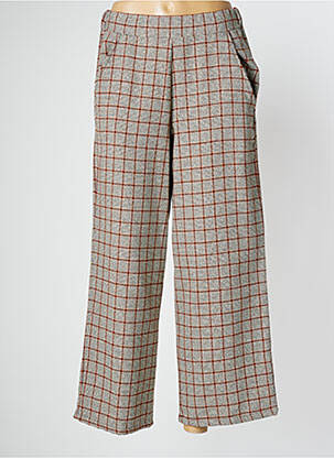Pantalon droit tissage popeline taille normale beige PAN femme