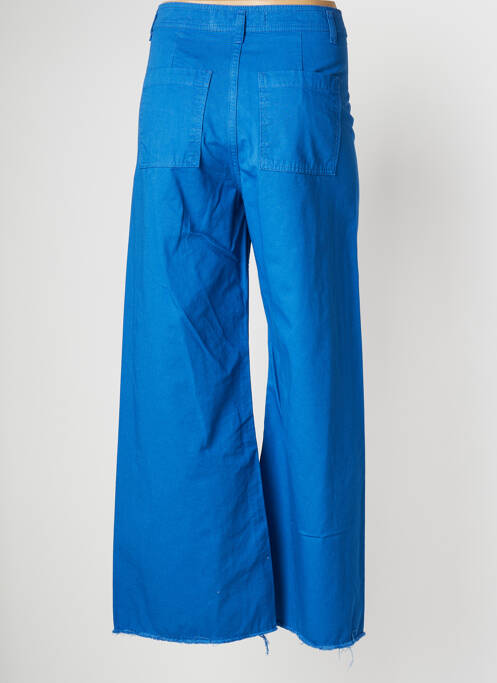 Pantalon large fermeture zippée sous rabat boutonné taille normale bleu PAN femme