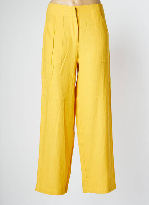 Pantalon large tissage popeline taille normale jaune PAN femme