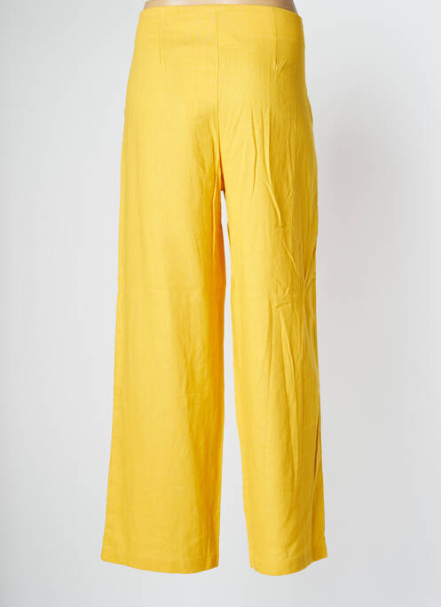 Pantalon large tissage popeline taille normale jaune PAN femme