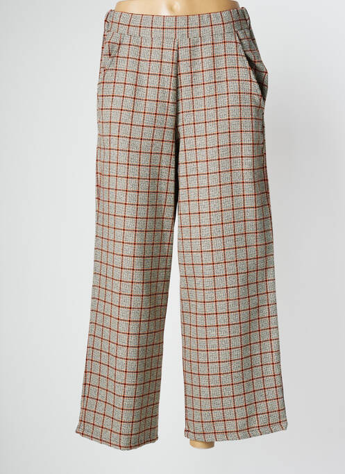Pantalon droit tissage popeline taille normale beige PAN femme