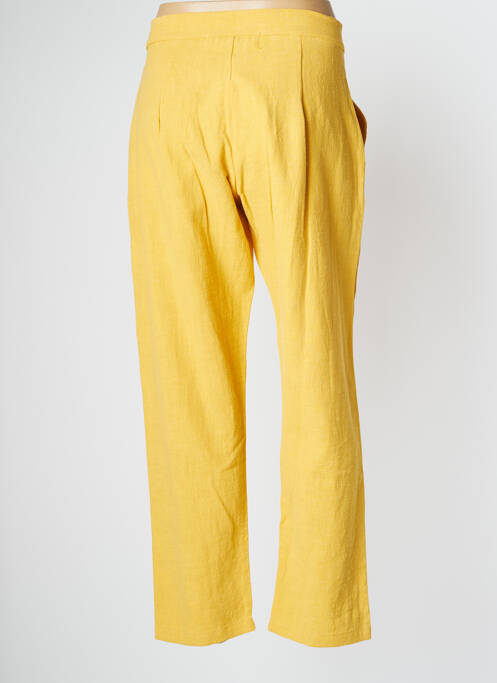 Pantalon slim tissage popeline taille normale jaune PAN femme