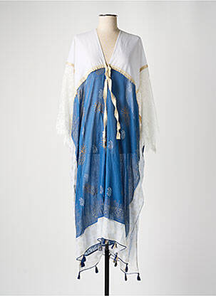 Robe de plage manches 3/4 bleu NINE femme