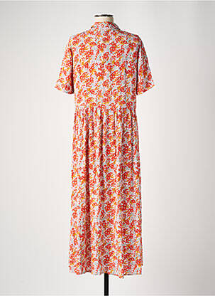 Robe longue manches courtes manches courtes orange PIECES femme
