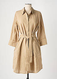 Robe mi-longue manches 3/4 manches 3/4 beige HANA SAN femme