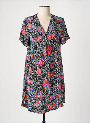 Robe courte coupe évasée manches courtes noir PIECES femme