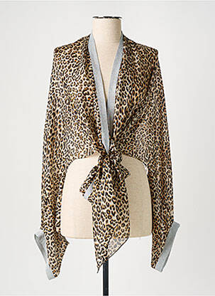 Veste kimono légère et transparente marron NINE femme