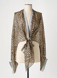 Veste kimono manches longues marron NINE femme