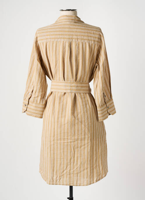 Robe mi-longue manches 3/4 manches 3/4 beige HANA SAN femme