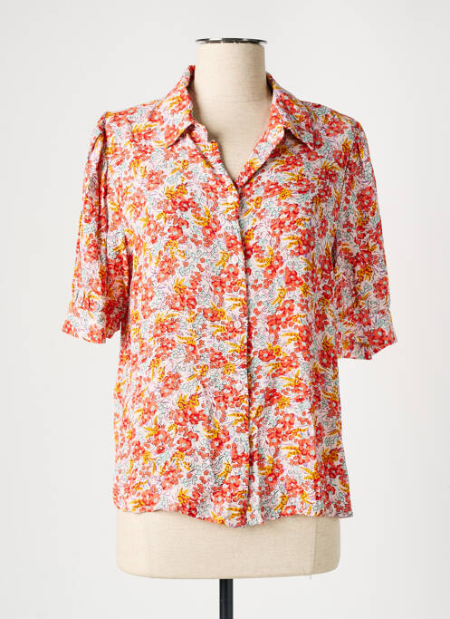 Chemisier manches courtes manches courtes orange PIECES femme