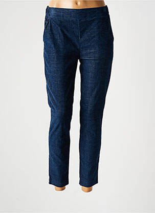 Pantalon 7/8 stretch taille normale bleu ATELIERS FRANÇAIS DE CONFECTION femme